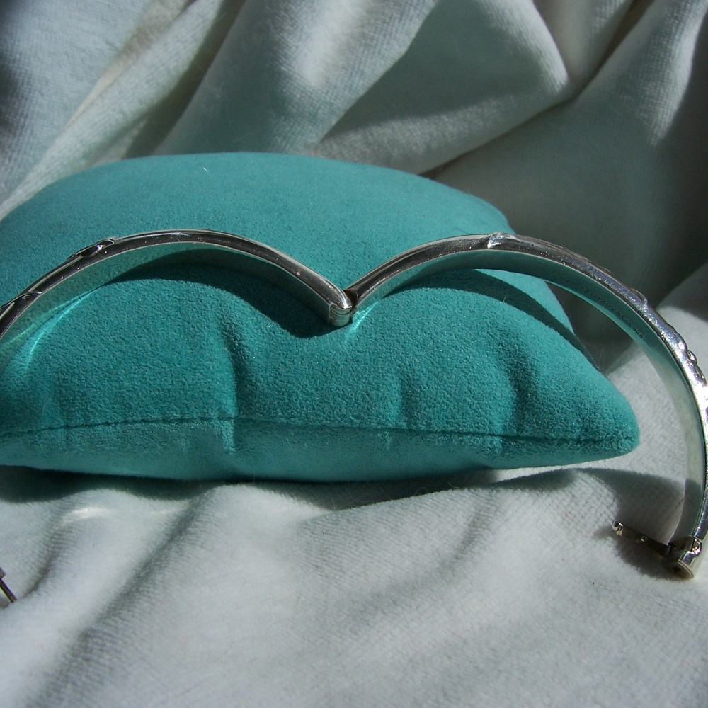 Tiffany & Co. Sterling Silver Rose Bangle Bracelet - Picture 3 of 6